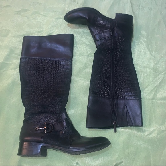 Circa by Joan & David Takara Black Learher/Suede Riding Boots Sz 9.5 - Picture 5 of 11